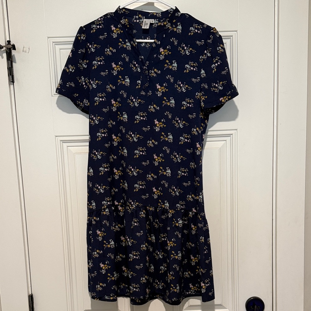 Elegant Navy Floral Mini Dress